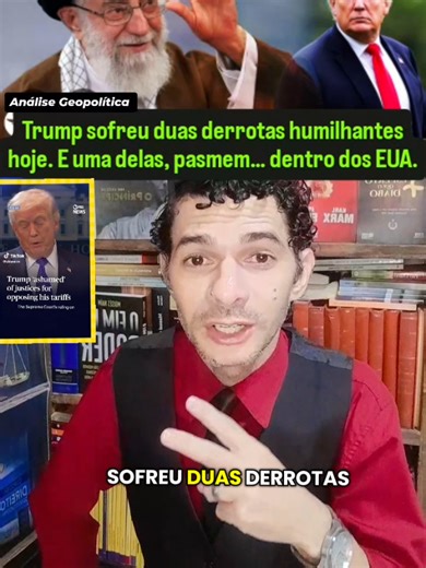Duas derrotas humilhantes num dia só 🇺🇸💥 #trump #eua #supremacorte #tarifas #geopolitica “Este vídeo trata-se de análise e opinião sobre acontecimentos políticos recentes.”
