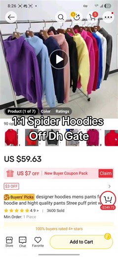 1:1 Spider Hoodies from Dh Gate: Shop Quality Reps