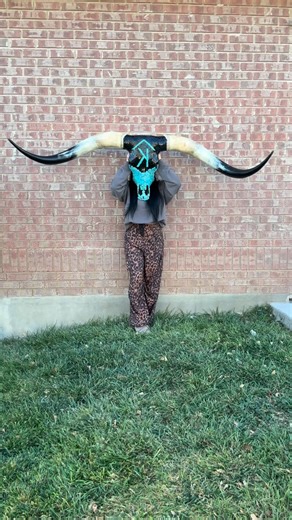 We do custom brands for our customers! Checkout this massive steer with a turquoise inlay for a brand!!! 😎 #longhorn #cowskull #westerndecor #cowskulls #countrylife | Classy Cattle Co.