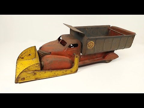 Vintage 1940s Marx Lumar Construction Plow Shovel Truck Restoration