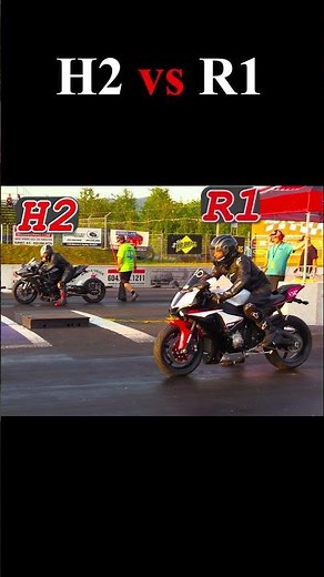 Kawasaki H2 vs Yamaha R1 Battle of Power and Performance #speedtest #bikeracing