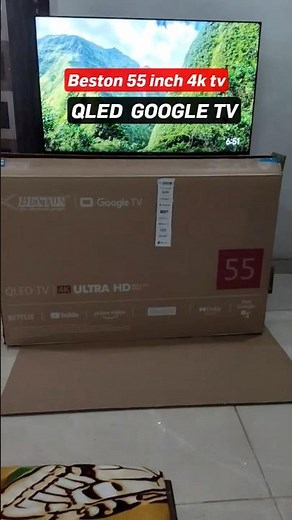 beston 55 inch tv unboxing review Qled tv 4k uhd 2025 model