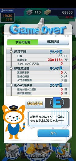 相鉄線で行こうゲームオーバー画面 #相鉄