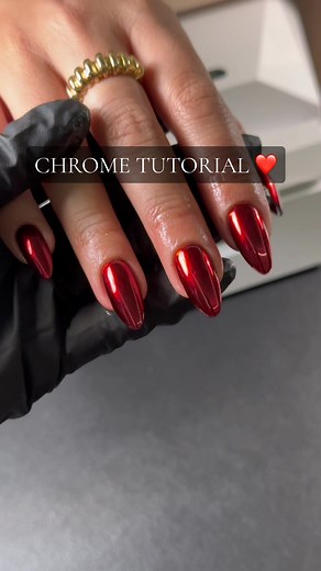 Red Chrome Jelly Nails Tutorial