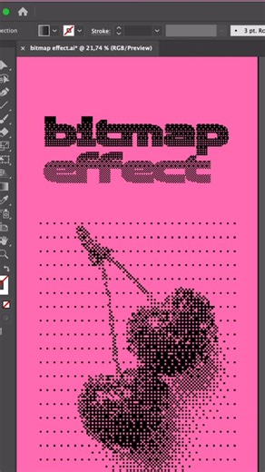 Annie Nilsson on Instagram: "Tutorial on how to add bitmap halftones in illustrator with no plugin 🥰 *save to remember this bitmap effect tutorial* Have you used this before? 🤔 #graphicdesign #graphicdesigners #illustratortutorial #adobeillustrator #graphicdesigntutorial"