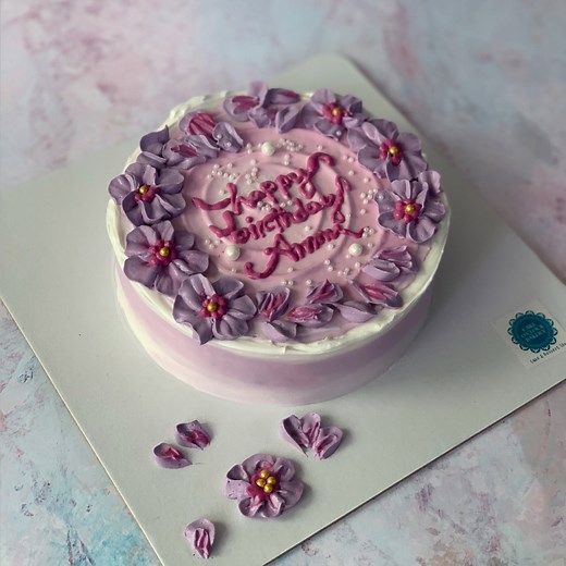 Simple Lavender Floral Cake Decoration | Birthday Cake Decorating Tutorial | Blossom Cake Design YouTube: https://youtu.be/EPFkCzLWG_8 | Cooking Fusion