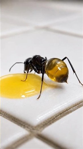 Watch this ant turn transparent as it drinks a mysterious yellow liquid! 😱