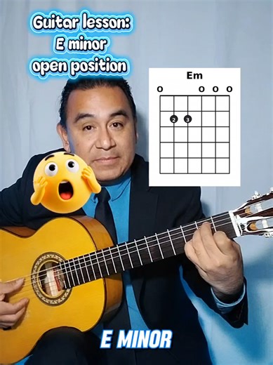 Guitar lesson: E minor open position. Learn to play the E minor chord. Free beginning guitar lessons with Mr.Javier. Learn to play the guitar, all genres.#eminor #chords #howtoplay #guitartutorial #fyp