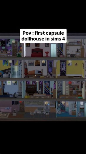 SimsLand | Sims 4 Stories | Virtual Life on Instagram: "Did you tried to make a dollhouse capsule in sims 4 ? 💀👀 #sims4 #sims #sims4house"
