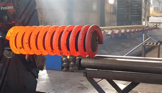 Spring manufacturing in large size. #manufacturing #machine #construction #spring #metalfabrication #ironwork #iron #facebookreels #reelsvideo #reelsfypシ #machinery #factory #factorywork #Steelers #steel #steelstructure #workers #industrial #industry | Tools & Technique