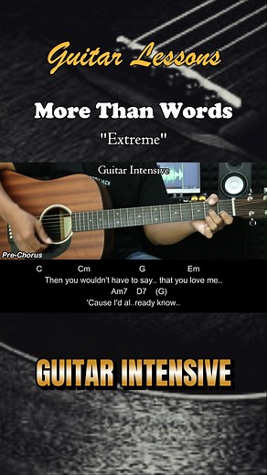 14K views · 119 reactions | More Than Words - Extreme - Easy guitar tutorials Martin Guitar #morethanwords #extreme #guitarintensive #martinguitar #acousticguitar #acousticcover #acoustic #tutorialgitarmudah #tutorialgitar #easychords | Guitar Intensive | Facebook