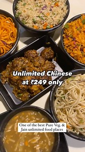 Unlimited Chinese for ₹249 at this Restaurant in 📍Mahavir Nagar, Kandivali West This Pure Vegetarian and Jain place serves unlimited food of high quality and best taste at just ₹249. Perfect for your family gatherings or friends ke saath wala outing. They have AC seating available and you can eat as much as you want😍😍 *₹249 unlimited Chinese per person valid only on Happy Hours on weekdays from 12PM to 5PM and on all other times you will get it at ₹299 only😍😍 You get manchow soup, Manchuria