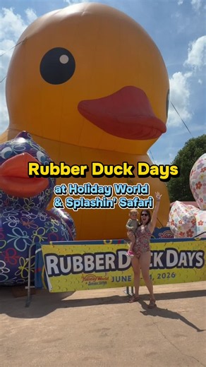 This is your sign to go to Holiday World & Splashin' Safari before by June 21, 2026 to see the world’s largest rubber duck! You can visit this 60 foot duck at Splashin' Safari and grab duck themed speciality foods throughout the park …. There is even a duck nest funnel cake! Hurry to @Holiday World Splashin Safari to see her! #holidayworld #thingstodoinindianapolis #thingstodoinindy #indywithkids #holidayworldsplashandsafari