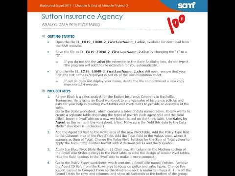 Illustrated Excel 2019 | Module 8: End of Module Project 2