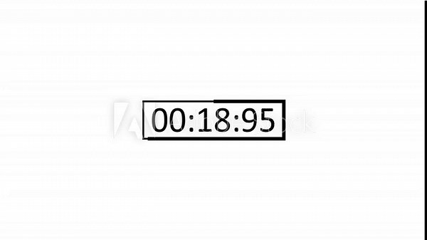 One minute countdown timer stopwatch animation from 60 to 0 seconds on transparent background with minutes, seconds, miliseconds, 1 minute Countdown video with alpha channel in 4k. Stock Video