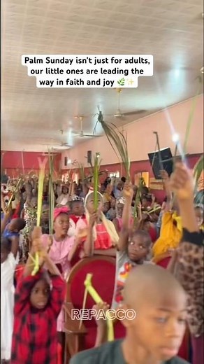 Children’s Mass on Palm Sunday, filled with songs, prayers, and celebration. ✝️
