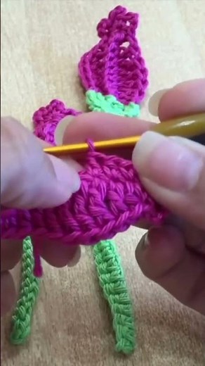 🌹 Fleur au Crochet Facile (Bouton de Rose) #shorts