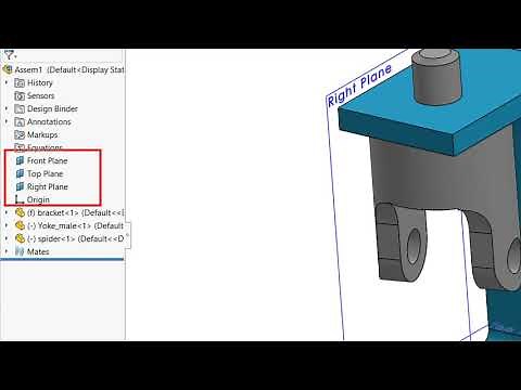 SOLIDWORKS Mating Technique using Primary Planes: Show and Hide