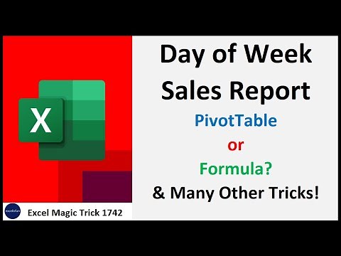 Day of the Week Sales Report: Helper Column, PivotTable, Formulas, Array Formula? EMT 1742