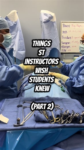 Things instructors REALLY wish ST students knew: • You’re not supposed to be perfect • Questions are a sign of strength • Confidence comes with reps • Sterile technique matters more than speed Save this. You’ll need it. 🔥#surgtech101 #surgicaltechstudent #surgicaltechnologist #STstudent #stinstructor