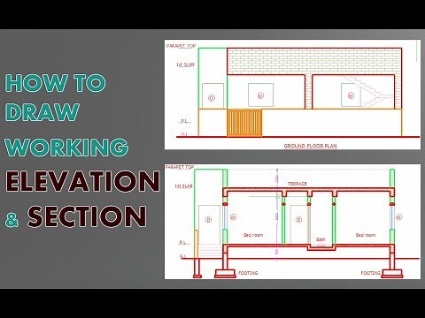 Elevation and Section in AutoCad how draw very easy & fast