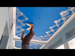 Ceiling cloudy sky design | 3d ceiling cloudy design | wall design ideas