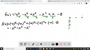 Use Descartes's Rule of Signs to determine the possible number of positive and negative real zeros of f(x)=x^5-x^4 x^3-x^2 x-8 using a graphing utility to graph f | Numerade