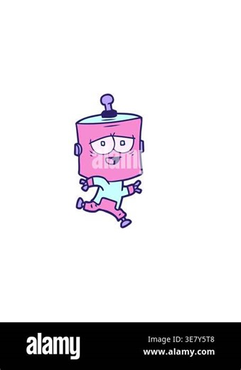 horizontally vibrating animation of cyborg cartoon Stock Video Footage - Alamy