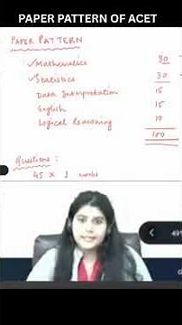ACET Paper Pattern Explained | Exam Structure, Sections & Marks. #acet #acetexam #shorts #viral