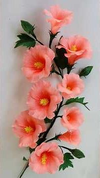 DIY Paper Flowers Crafts - How To Make Hollyhock Flowers With Crepe Paper - Flower Making With Paper