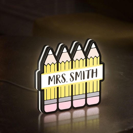 Vector File for Pencil LED Light Box, Custom Teacher Gift, Classroom Decor Light - Etsy UK