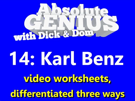 Karl Benz: video worksheets, differentiated x3 | Teaching Resources