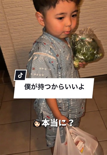 重たいものを家まで運ぶ子どもの成長記録 — みらいくんのお手伝い