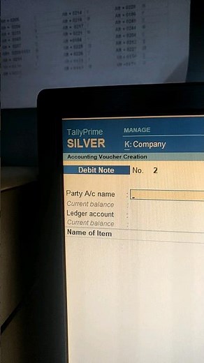 how to show debit note in tally prime #tallyprime रैली प्राइम में डेबिट नोट कैसे खोले 👍