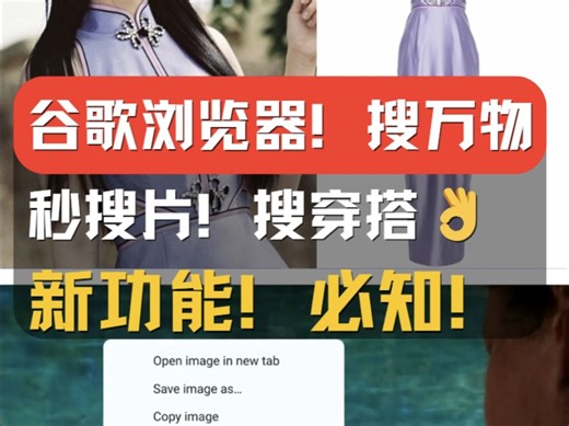 谷歌浏览器新功能🧐快速找片！找穿搭 ！Google Lens！chrome ai搜索引擎