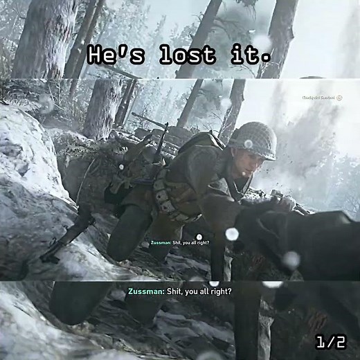 He's lost it. 1/2 (Call of Duty: WWII)