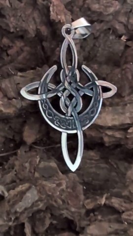 Celtic Knot Charm With Crescent Moon, Eternal Knot Pendant, Stainless Steel Celtic Charm - Etsy