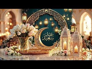 أجمل خلفية شاشةلعيد 2026 💛فخمة 4K مع تكبيرات العيد بصوت روحاني – Eid Mubarak Background & Takbeerat
