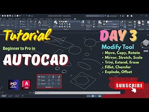 AutoCAD Modify Commands Explained | Trim, Offset, Move, Copy | Day 3