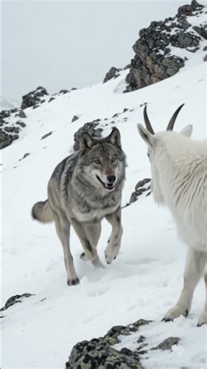 A Wolf Cornered This Mountain Goat at the Cliff—Then Everything Changed| Animals Documentary