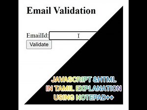 How to Create👉 EMAIL VALIDATION 👈using JAVASCRIPT & HTML in tamil ||Notepad++📝