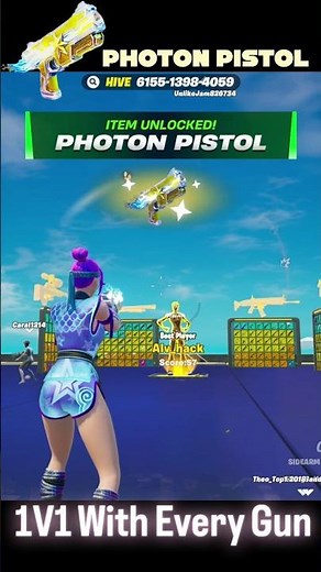 How to unlock PHOTON PISTOL 1V1 With Every Gun #fortnite #secret #1v1