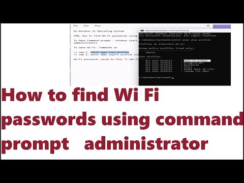 CMD, How to find Wi Fi passwords using command prompt administrator