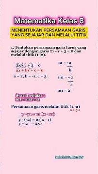 Determining the equation of a parallel line and passing through a point #equationofastraightline ...