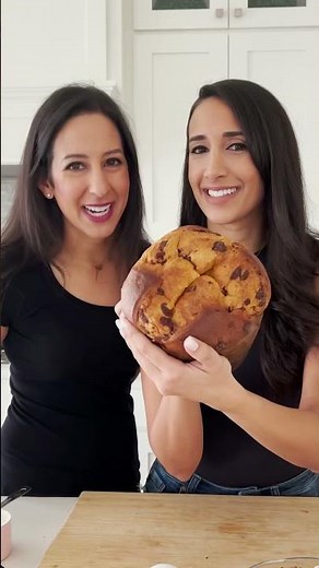 Panettone Bread Pudding with a Pecan Pie Filling. Easy bread pudding recipe!