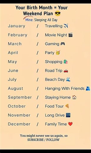 What Does Your Birth Month Say About Your Love Life & Weekend Plans? 🗓️💖