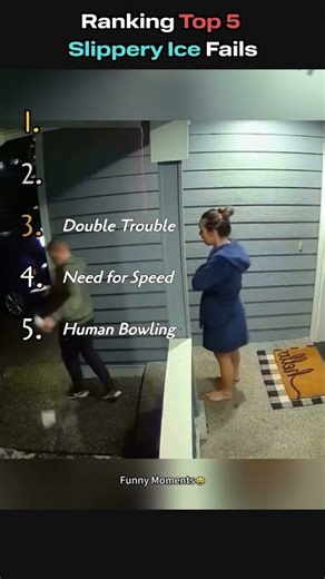 Top 5 Slippery Ice Fails – People vs. Nature! ❄️⛸️ #fails #ice #funny