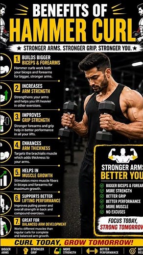 Hammer Curl Benefits 💪 | Build Bigger Arms & Forearms | Best Arm Workout