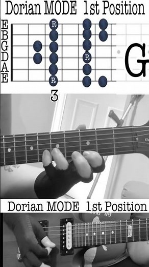 G Dorian mode 1st position guitar lesson #guitarscales #dorianmode #guitartheory