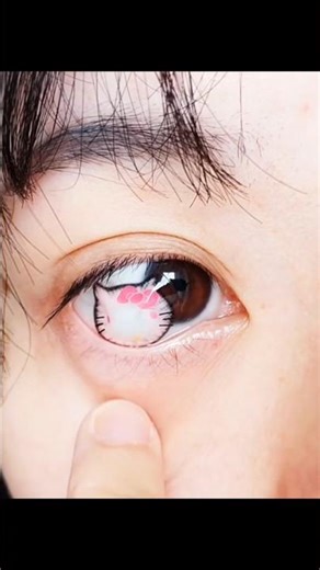 Hello kitty contact lenses, Makeup Tutorial Cute Look, Skincare || Makeup Artists #shorts